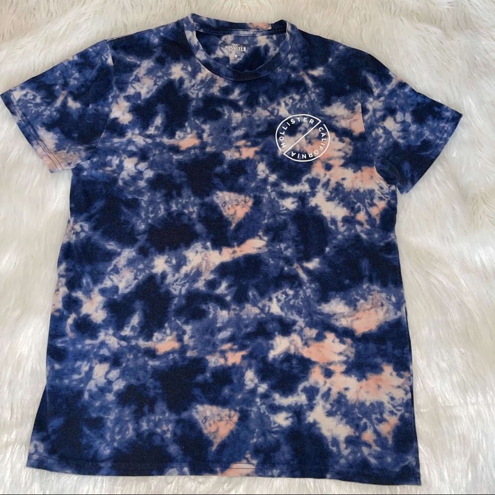 Hollister Tie Dye T-shirt. Blue, white & pink